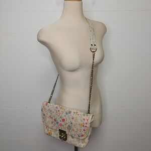 Etui London floral gold chain crossbody bag